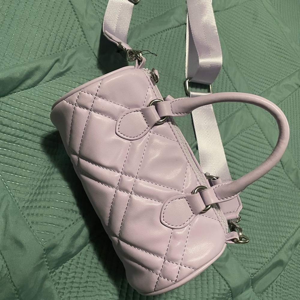 Lilac mini duffle style purse